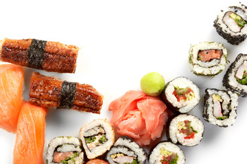 Different types of sushi.