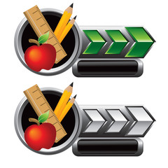 school supplies green and white arrow nameplates