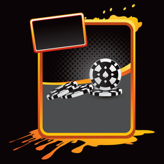 casino chips orange splattered template