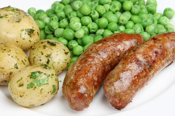 Sausages with New Potatoes