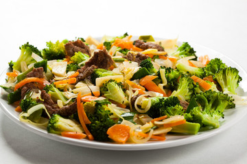 Vegetables with roasted meat