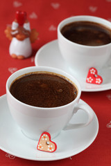 Coffee with hearts and angel