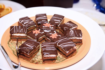 cakes at buffet dessert