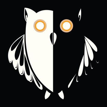 retro owl in the night