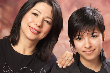 Attractive Multiethnic Mother and Daughter Portrait
