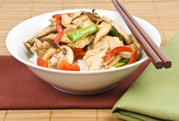 Stir Fried Chicken with Mushrooms