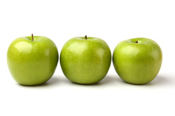 green apples isolated on white background