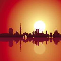 M&uuml;nchen Panorama - Sonnenuntergang
