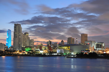 Downtown Miami at dusk, Florida