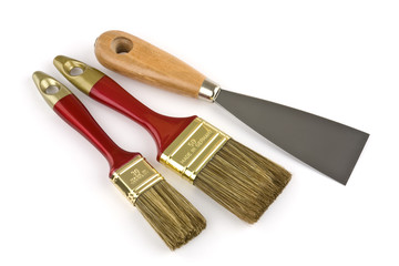 Lackpinsel mit Spachtel