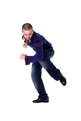 Fototapeta premium cool man modern dancer isolated on white