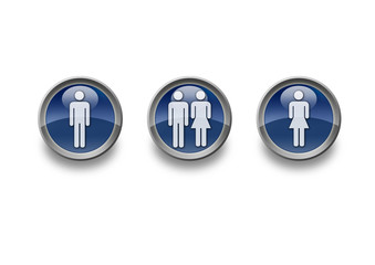 glänzende blaue Buttons 