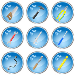 vector icons of tools. All layers are grouped.