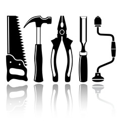 vector icons of joiner's tools