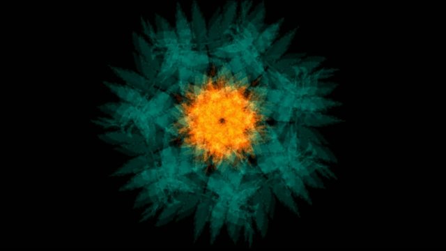 Green and orange snowflake pattern,HD 1080p - loop