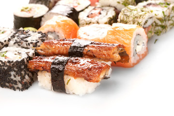 Different types of sushi.