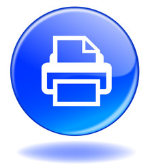 PRINTER Web Button (Print Printout Now Document Blue Vector OK)