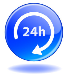 Bouton Web 24H (Horaires Service Clients Aide Permanence Temps)