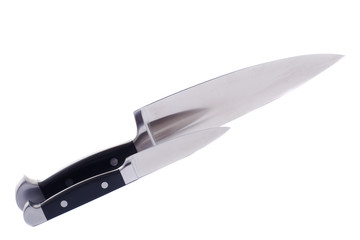 Set of kitchen knifes isolated on white