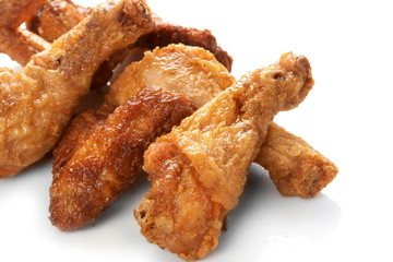 Chicken legs on the white