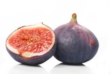 Fresh figs isolated on the white