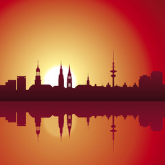 Hamburg Panorama - Sonnenuntergang