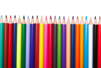 Fototapeta premium Color pencils on white background