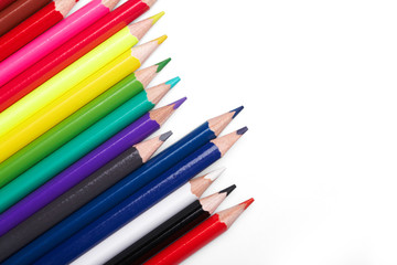 Color pencils  on white background