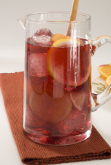 Spanish cuisine. Sangria. Red wine punch.
