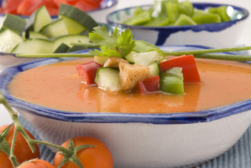 Spanish Cuisine. Gazpacho. Andalusian cold soup.