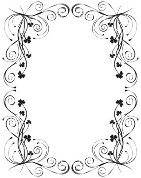 floral frame for design, vector