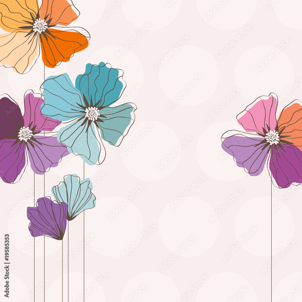 Wall mural floral card