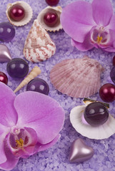 Bath accessories and orchid