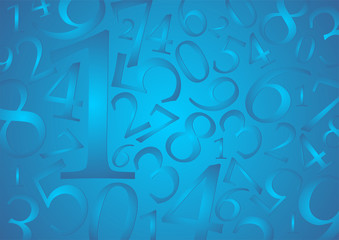 Abstract numeric background painted with blue tones