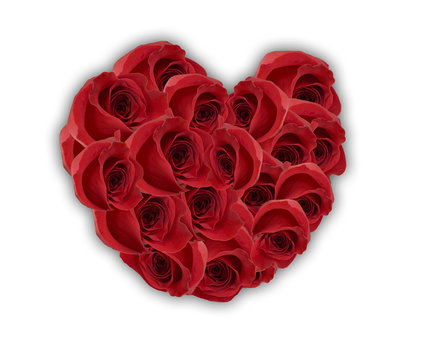 rote Rosen in Herzform