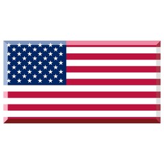 Flag of United States with 3D border