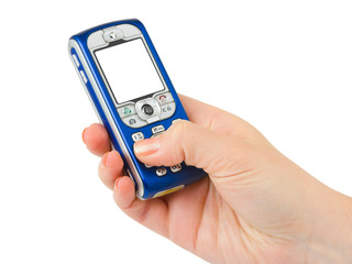 Hand with mobile phone