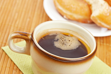 Delicious donuts  with coffee
