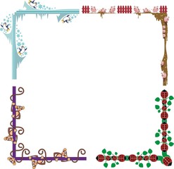 Colored Animal Border Designs