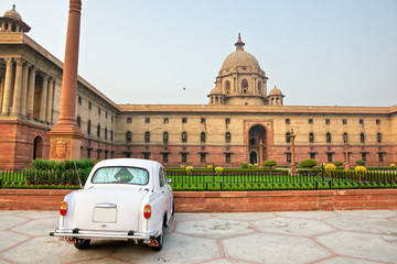 Rashtrapati Bhavan . Large imperial building in New Delhi. . - obrazy, fototapety, plakaty