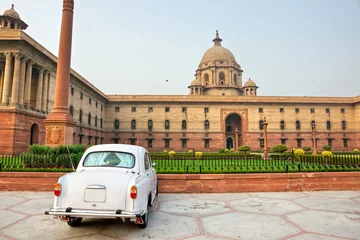 Gordijnen Rashtrapati Bhavan . Large imperial building in New Delhi. . © Luciano Mortula-LGM