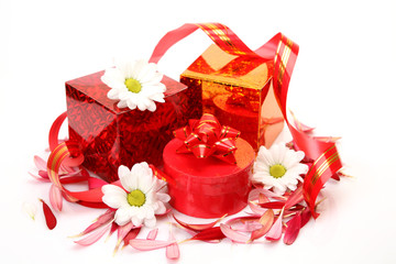 Gifts on a white background