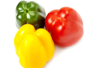 red, yellow and green paprika