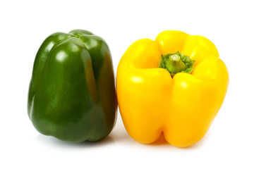 Obraz na płótnie Canvas Fresh yellow and green peppers