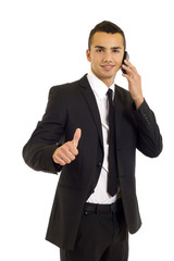 businessman showing thumb up