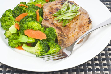 Garlic Pork Chop and Broccoli