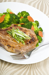 Garlic Pork Chop and Broccoli