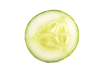 Cucumber slice on white