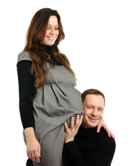 Happy pregnant woman with husband
