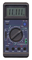 digital multimeter with switch, different measurement